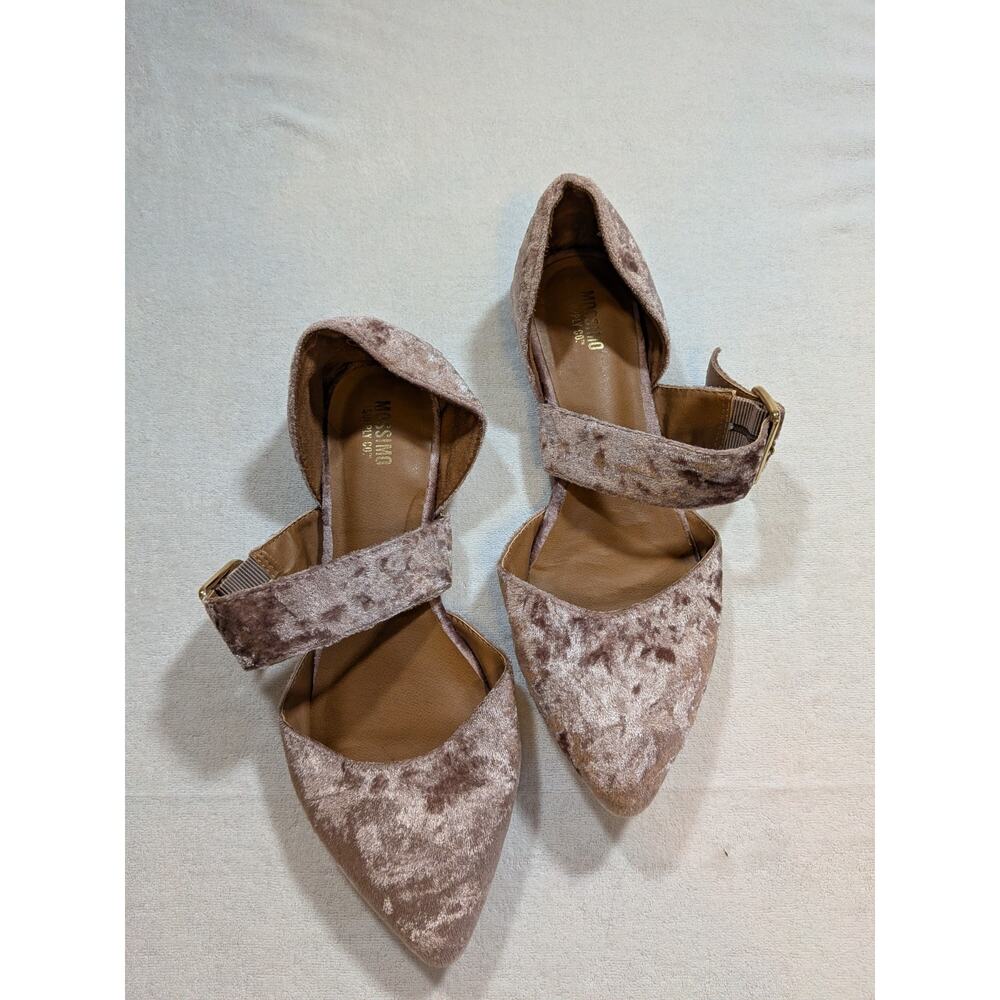mossimo velvet strap flats size 7 pointed toe dusty pink